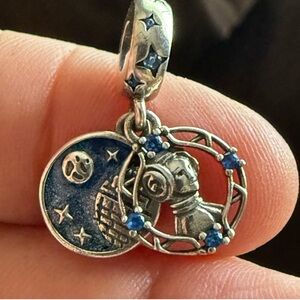 Pandora Sterling Silver Aquarius Zodiac Charm with Blue Accents